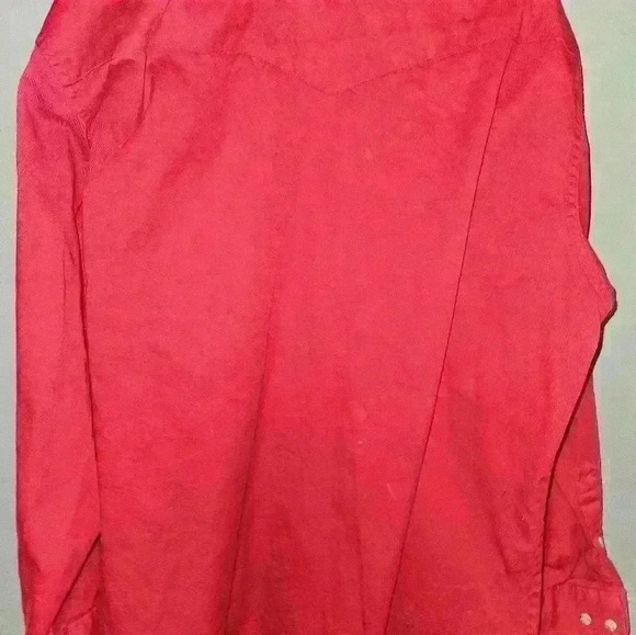 Wrangler Mens Red Button Up Dress Shirt Size 17 x 34 - Picture 5 of 10